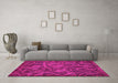 Machine Washable Abstract Pink Modern Rug in a Living Room, wshabs586pnk