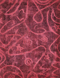 Machine Washable Abstract Red Rug, wshabs586