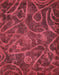 Machine Washable Abstract Red Rug, wshabs586