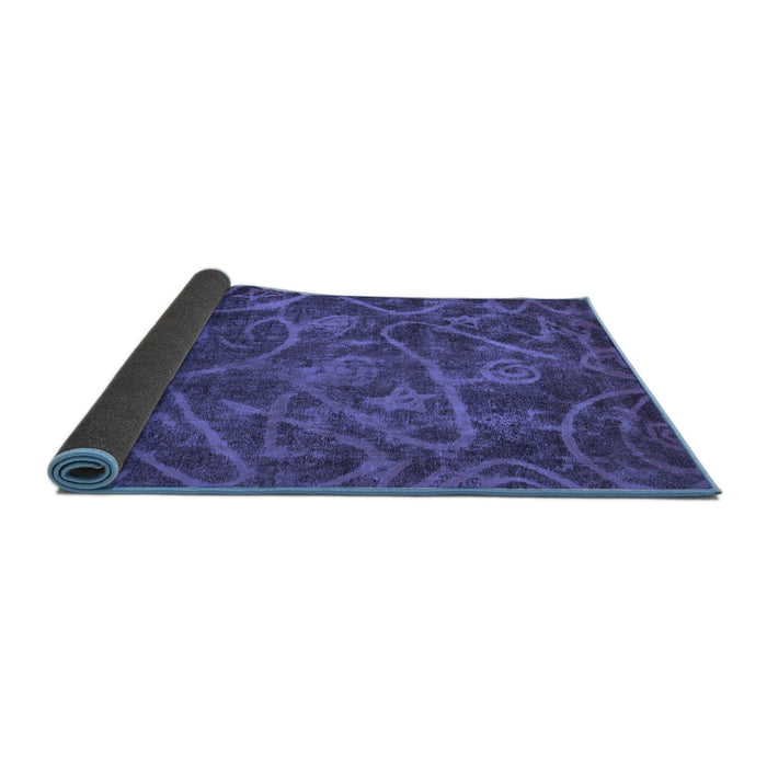 Sideview of Abstract Blue Modern Rug, abs586blu
