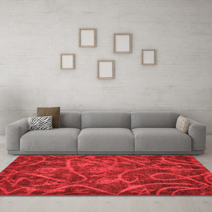 Modern Red Washable Rugs