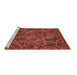 Sideview of Machine Washable Abstract Brown Modern Rug, wshabs586brn