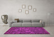 Machine Washable Abstract Purple Modern Area Rugs in a Living Room, wshabs586pur