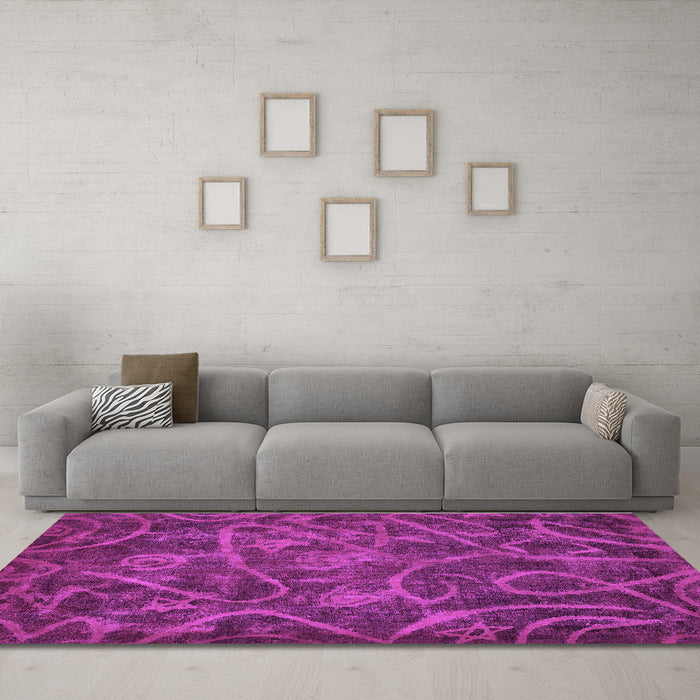 Machine Washable Abstract Purple Modern Area Rugs in a Living Room, wshabs586pur