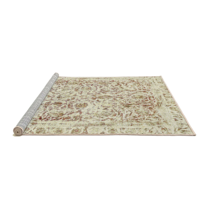Sideview of Machine Washable Abstract PaleGold Rug, wshabs587