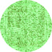 Round Abstract Green Modern Rug, abs587grn