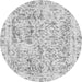 Round Abstract Gray Modern Rug, abs587gry