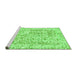 Sideview of Machine Washable Abstract Green Modern Area Rugs, wshabs587grn