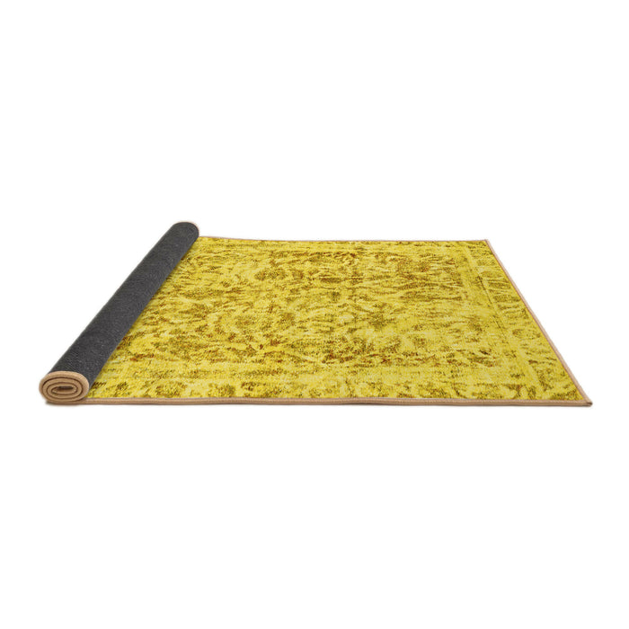 Sideview of Abstract Yellow Modern Rug, abs587yw