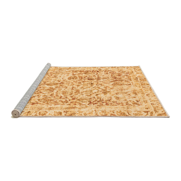 Sideview of Machine Washable Abstract Orange Modern Area Rugs, wshabs587org