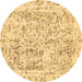 Round Abstract Brown Modern Rug, abs587brn