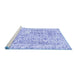 Sideview of Machine Washable Abstract Blue Modern Rug, wshabs587blu