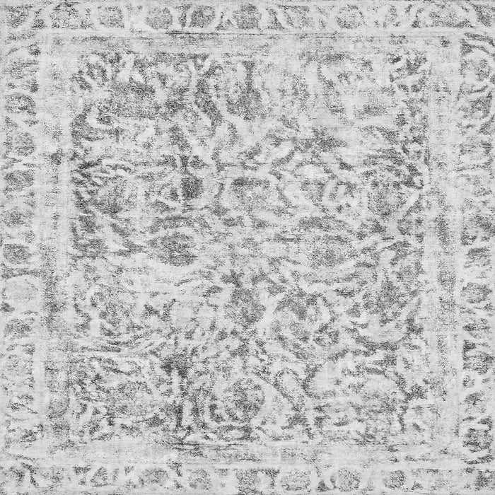 Square Abstract Gray Modern Rug, abs587gry