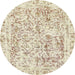 Round Abstract Pale Gold Modern Rug, abs587