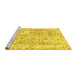 Sideview of Machine Washable Abstract Yellow Modern Rug, wshabs587yw