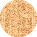 Round Abstract Orange Modern Rug, abs587org