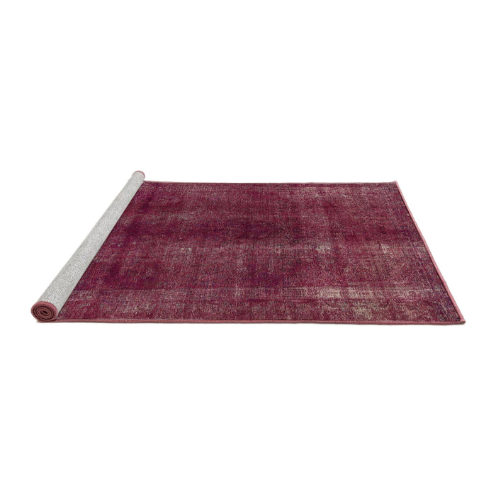 Sideview of Machine Washable Abstract Pink Rug, wshabs588