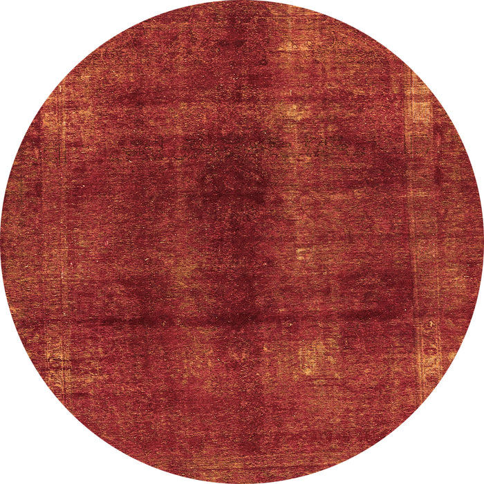 Round Abstract Orange Modern Rug, abs588org