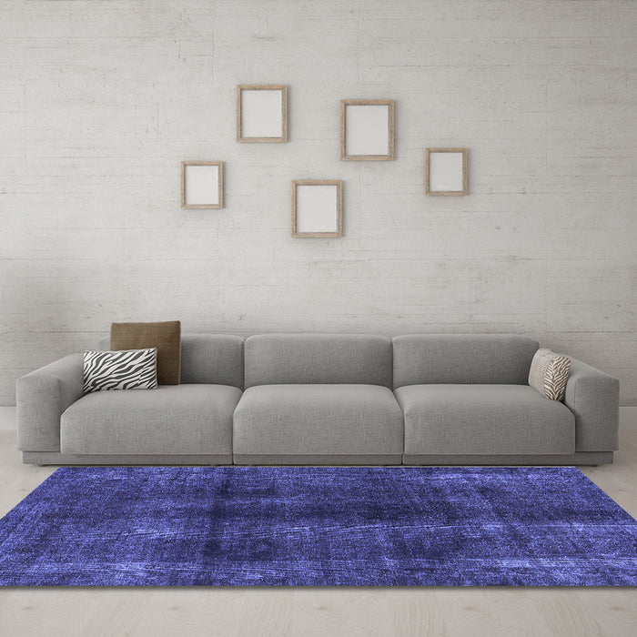 Machine Washable Abstract Blue Modern Rug in a Living Room, wshabs588blu