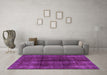 Machine Washable Abstract Purple Modern Area Rugs in a Living Room, wshabs588pur