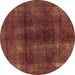 Round Machine Washable Abstract Brown Modern Rug, wshabs588brn