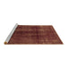 Sideview of Machine Washable Abstract Brown Modern Rug, wshabs588brn