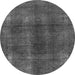 Round Abstract Gray Modern Rug, abs588gry