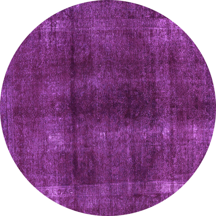 Round Abstract Purple Modern Rug, abs588pur