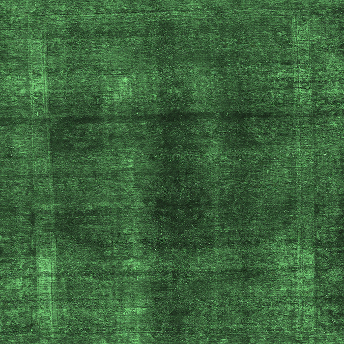 Square Abstract Emerald Green Modern Rug, abs588emgrn