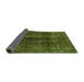 Sideview of Abstract Green Modern Rug, abs588grn