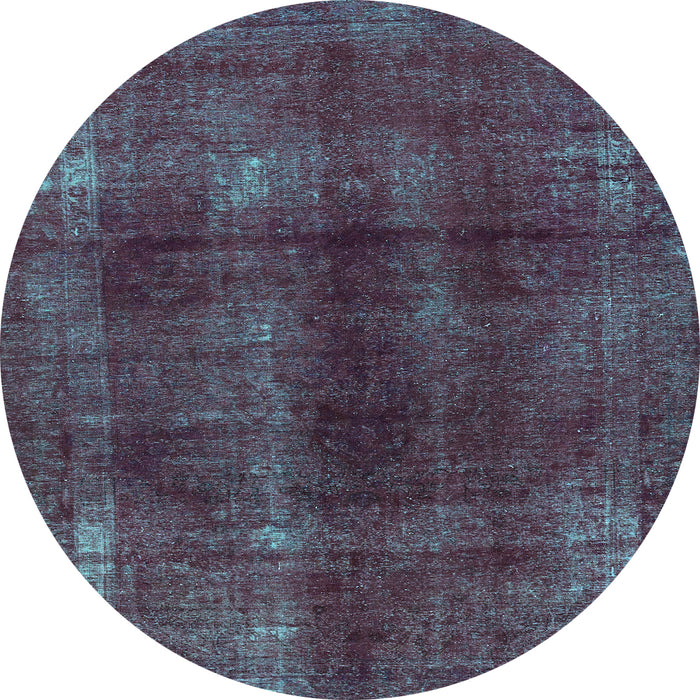 Round Machine Washable Abstract Light Blue Modern Rug, wshabs588lblu
