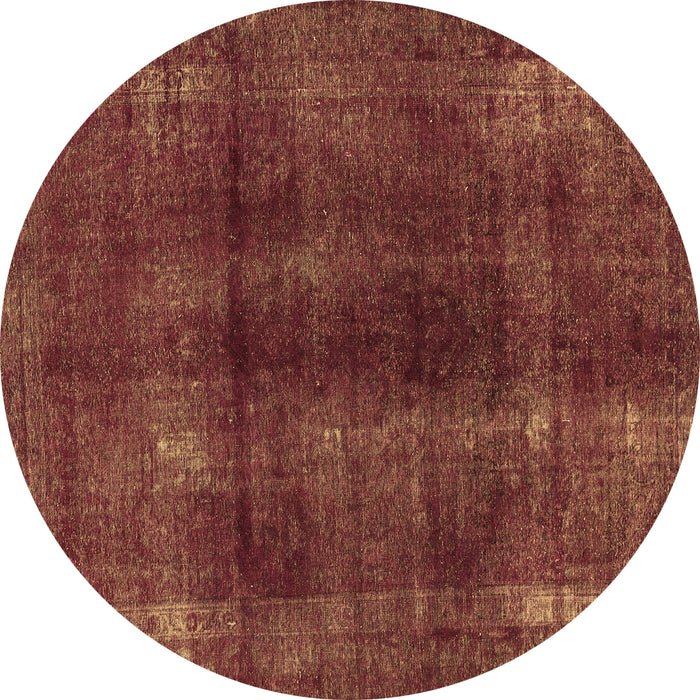 Round Abstract Brown Modern Rug, abs588brn