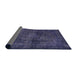 Sideview of Abstract Blue Modern Rug, abs589