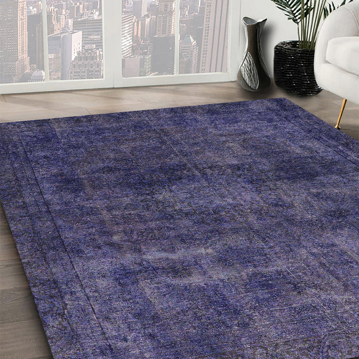 Machine Washable Abstract Blue Rug in a Family Room, wshabs589