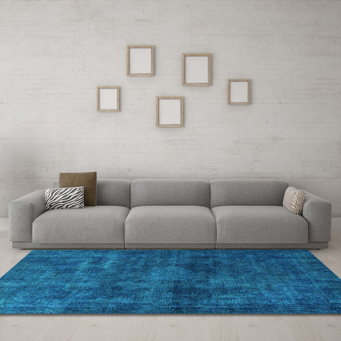 Machine Washable Abstract Light Blue Modern Rug in a Living Room, wshabs589lblu