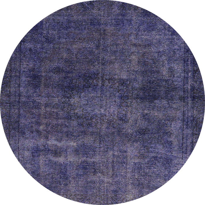 Round Abstract Blue Modern Rug, abs589