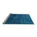 Sideview of Machine Washable Abstract Light Blue Modern Rug, wshabs589lblu