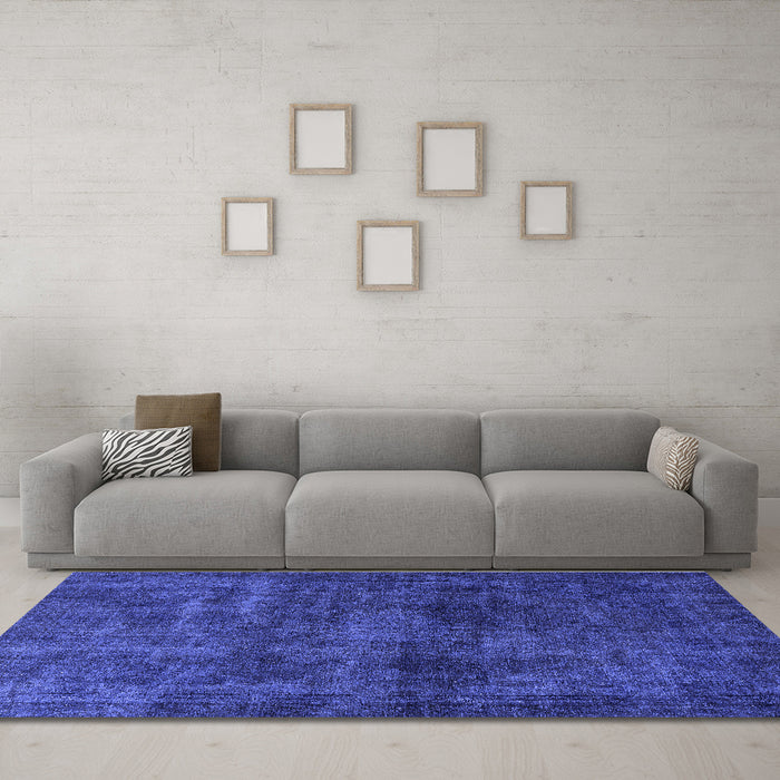 Machine Washable Abstract Blue Modern Rug in a Living Room, wshabs589blu