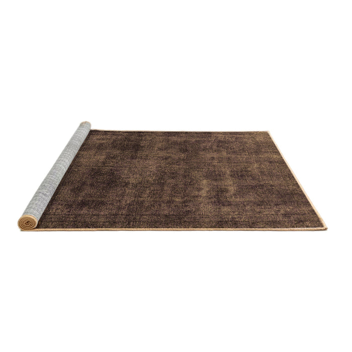 Sideview of Machine Washable Abstract Brown Modern Rug, wshabs589brn