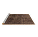 Sideview of Machine Washable Abstract Brown Modern Rug, wshabs589brn