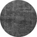 Round Abstract Gray Modern Rug, abs589gry