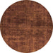 Round Abstract Orange Modern Rug, abs589org