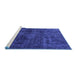 Sideview of Machine Washable Abstract Blue Modern Rug, wshabs589blu