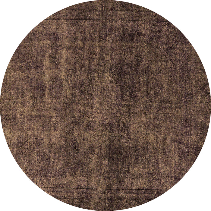 Round Machine Washable Abstract Brown Modern Rug, wshabs589brn