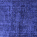 Square Abstract Blue Modern Rug, abs589blu