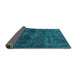 Sideview of Abstract Turquoise Modern Rug, abs589turq