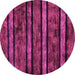 Round Abstract Pink Modern Rug, abs58pnk