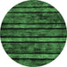 Round Abstract Emerald Green Modern Rug, abs58emgrn