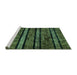 Sideview of Machine Washable Abstract Turquoise Modern Area Rugs, wshabs58turq