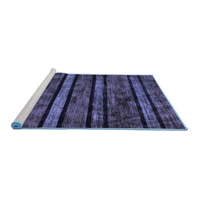 Sideview of Machine Washable Abstract Blue Modern Rug, wshabs58blu